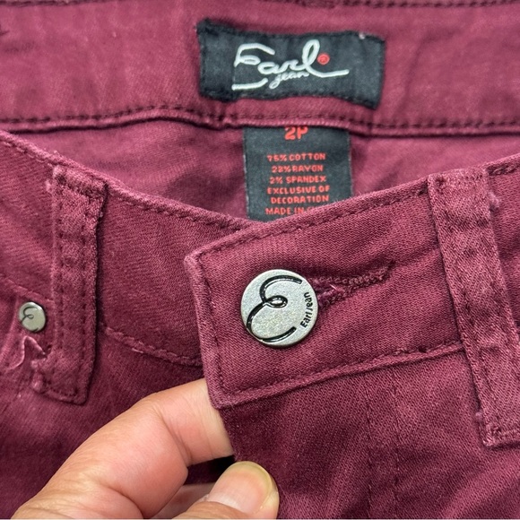 EARL JEANS “skinny ankle” fit Women’s  Burgundy Skinny Jeans size 2 GUC - Picture 11 of 16